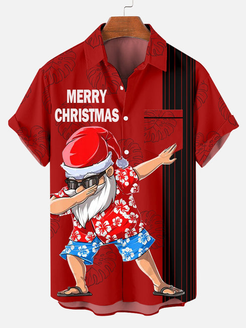 Men's Christmas Funny Graphic Short Sleeve Hawaiian Shirt